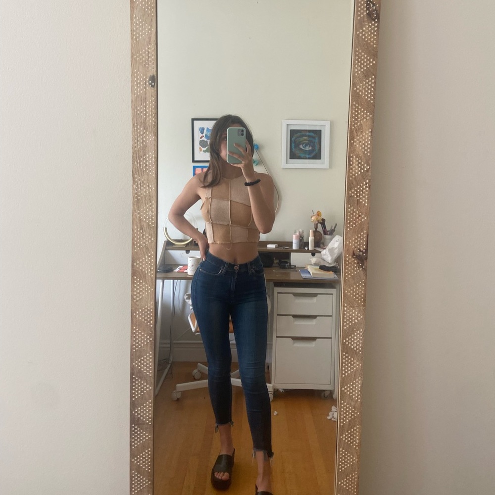 Raw hem jeans